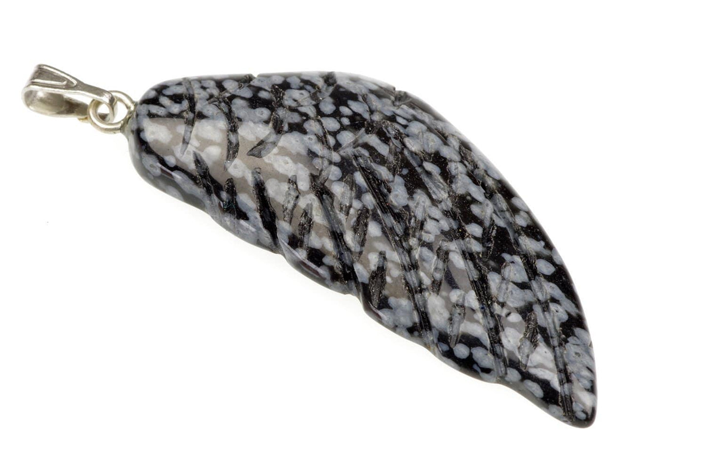 Snieginis obsidianas pakabukas – Sparnas - www.Kristalai.eu