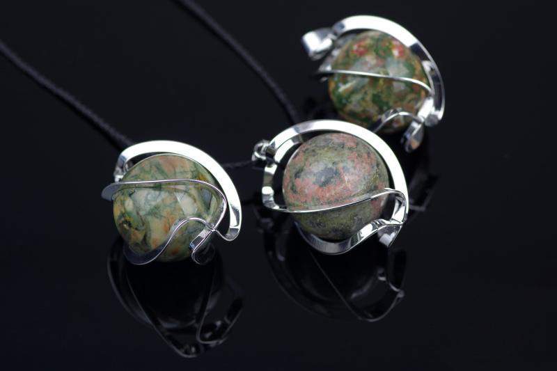 Unakitas pakabukas sfera – 20mm - www.Kristalai.eu