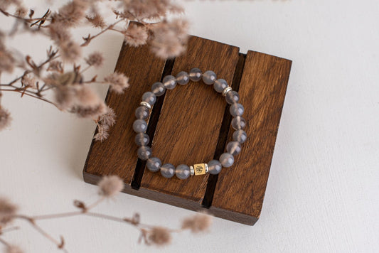 Agatas apyrankė – 925 sidabras - 8mm - www.Kristalai.eu