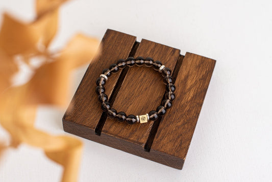 Dūminis kvarcas apyrankė – 925 sidabras - 8mm - www.Kristalai.eu