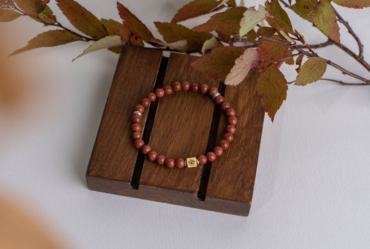 Aukso akmuo apyrankė – 925 sidabras - 6mm - www.Kristalai.eu