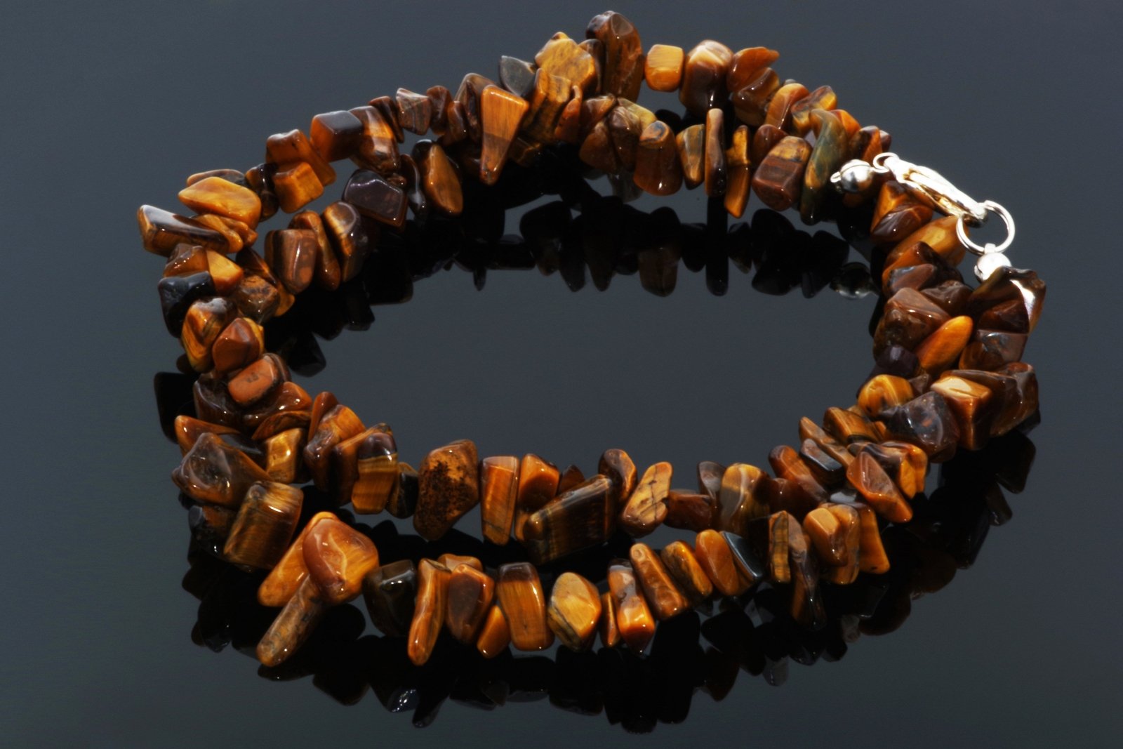 Tigro akies karoliai – Čipsiukai 45cm - www.Kristalai.eu