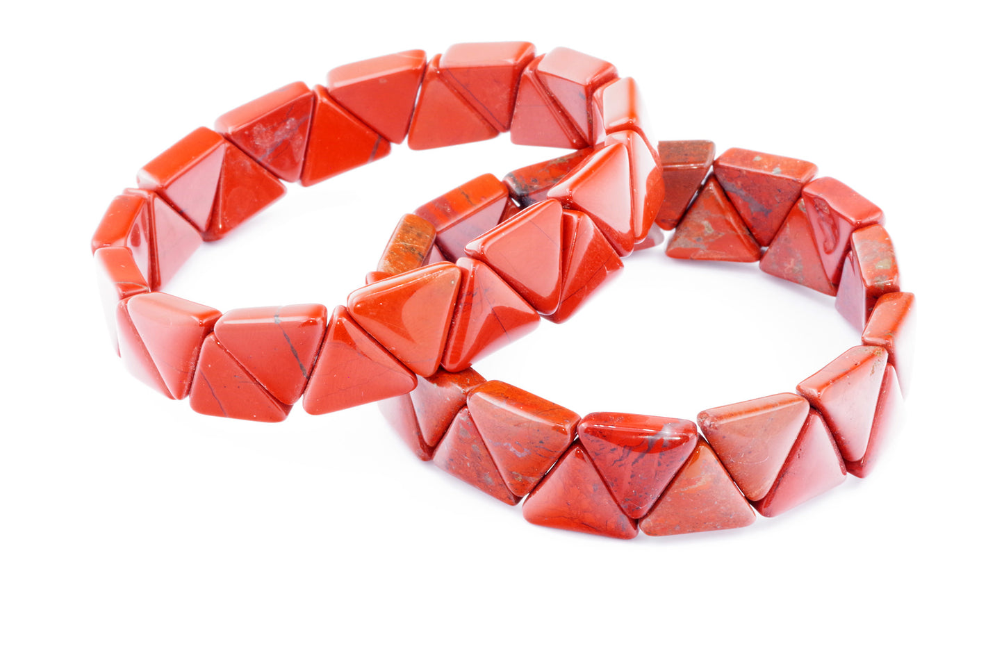 Βραχιόλι κόκκινο ίασπι - Τρίγωνα