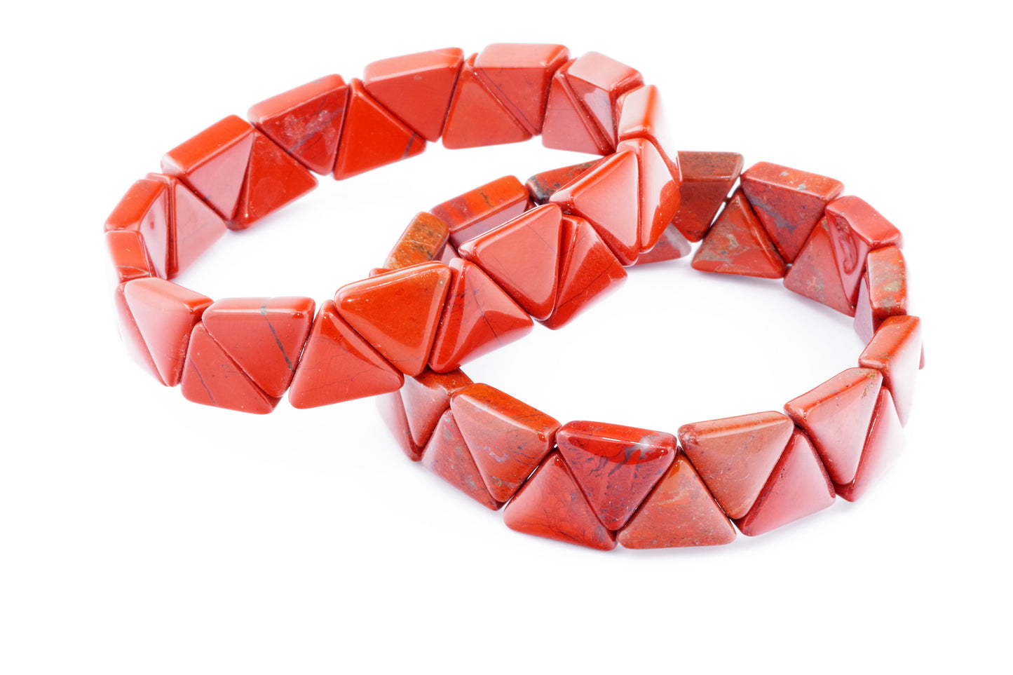 Βραχιόλι κόκκινο ίασπι - Τρίγωνα