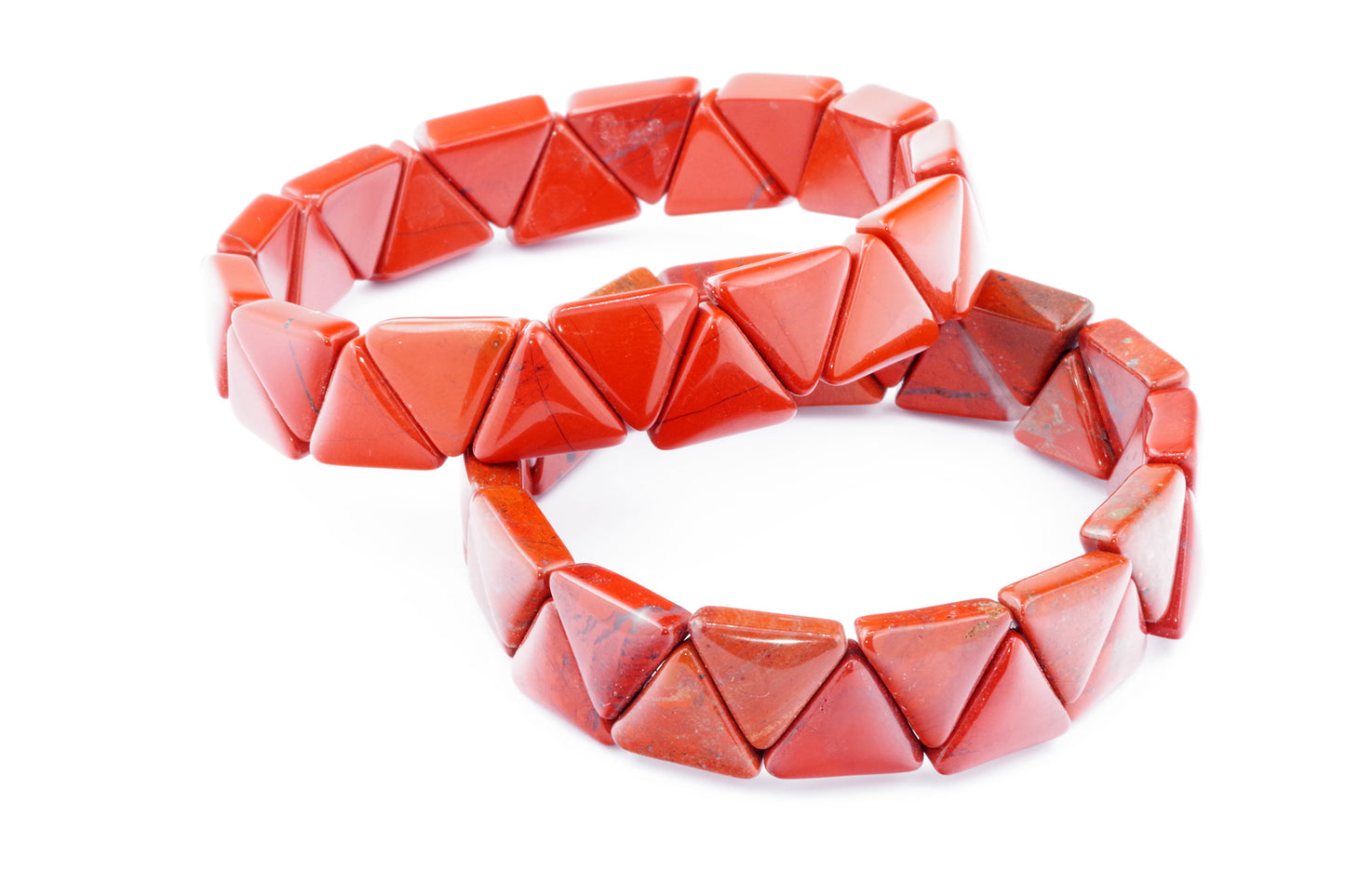 Raudonas jaspis apyrankė – Trikampėliai