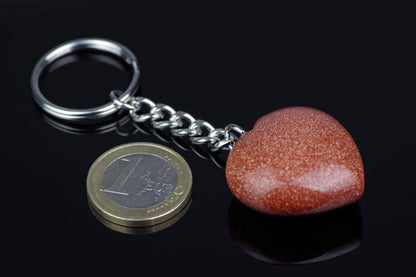 Aukso akmuo raktų pakabukas – Širdis - www.Kristalai.eu