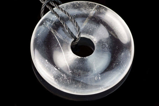 Kalnų krištolas pakabukas – Diskas 30mm - www.Kristalai.eu