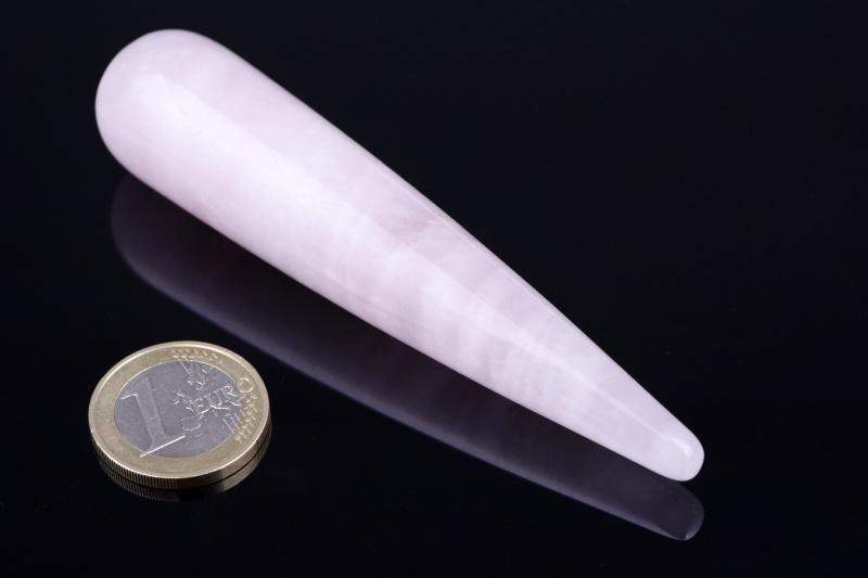 Rožinis kvarcas masažo lazdelė – 9cm - www.Kristalai.eu